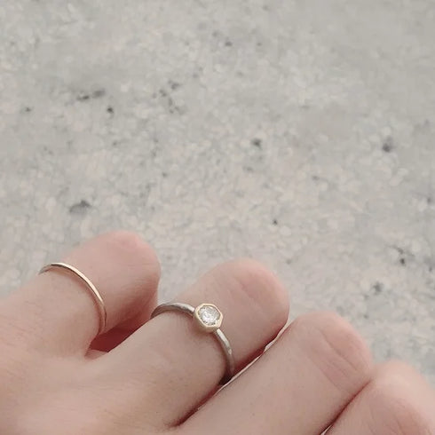 N°6 PTarm classy combination ring 0.3ct